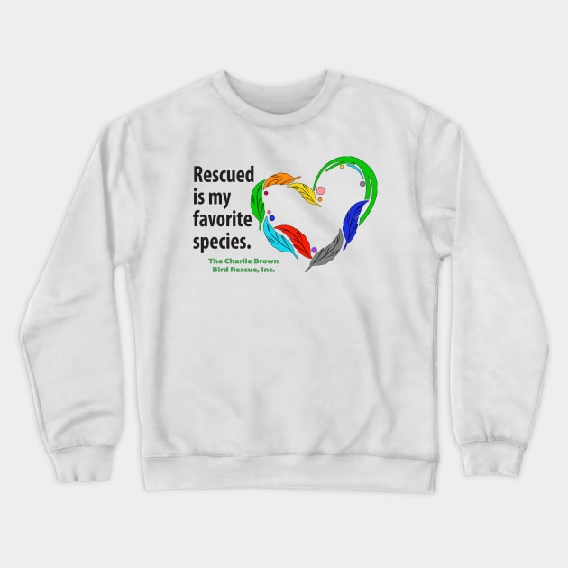 CB Rescued heart - black type Crewneck Sweatshirt by Just Winging It Designs